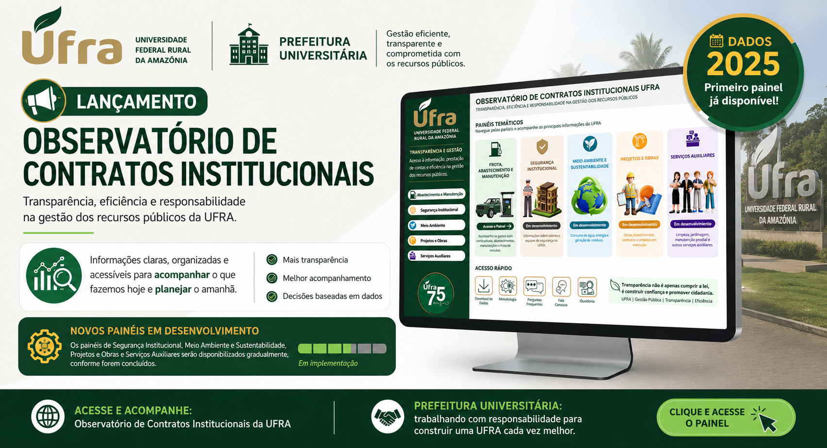 UFRA amplia transparência com lançamento do Observatório de Contratos Institucionais